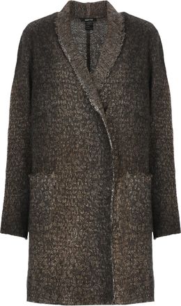 Avant Toi Black Beige Woven Shawl Cardigan