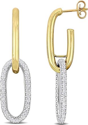 Rina Limor 14K Two-Tone 2.70 Ct. Tw. Diamond Oval Link Earrings