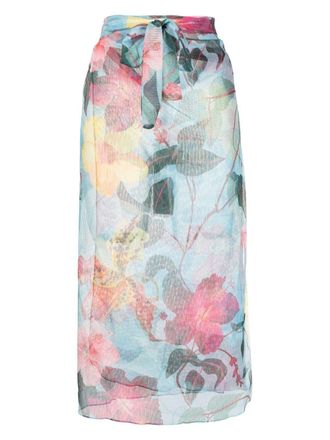 PatBo Hibiscus Pareo cover-up - Blue