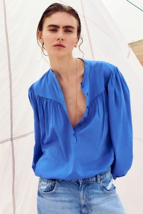 H&M Oversized blouse in Blue at Nordstrom, Size X-Large
