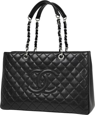 Chanel Black Grained Calfskin Tote Bag (Pre-Owned)