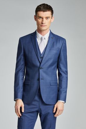 Ted Baker Mens Volan Blue Subtle Check Slim Jacket - Size 40 Regular