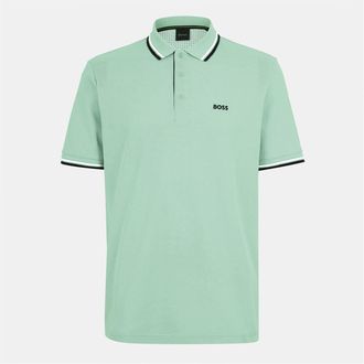 HUGO BOSS Mens Paddy Short Sleeve Polo Shirt in.Open Green - Size Small