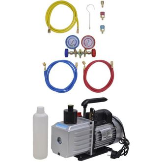 vidaXL Vidaxl - Pompa di Aspirazione con Manometro a 2 Vie per Climatizzazione