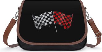 Generic Checkered Flag Racing Flags Fashion Womens Crossbody Bags Novelty Handbag Shoulder Bag Purse