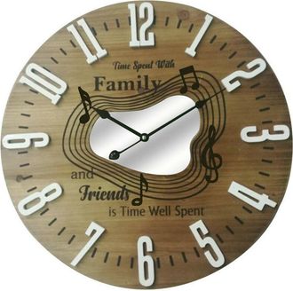 Mobili Rebecca Mobili Rebecca - Rebecca Reloj Para Colgar Marron Blanco Mdf Friends Family Cuarto Sala 50x50x4,5