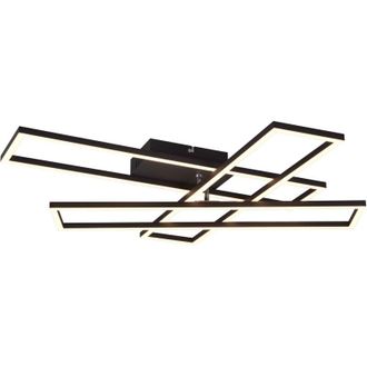 Reality Reality Leuchten - corso plafoniera led 36W 4600lm, 2700 - 6000K 3 rettangoli metallo nero orientabili con telecomando multifunzione l. 66CM