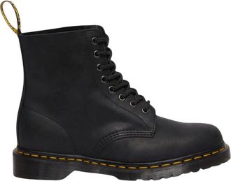 Dr. Martens Gewaxt volnerf leren enkellaarzen - Heren - Veterlaarzen - Zwart - 44 EU - Schoenen
