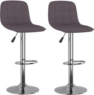 vidaXL Taburetes De Cocina 2 Unidades Tela Gris Taupe Vidaxl