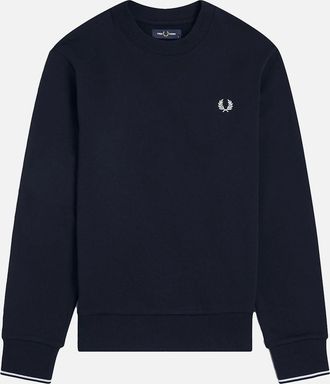 Fred Perry Mens Fred Perry Crew Neck Sweatshirt Navy - Black - Size: 38