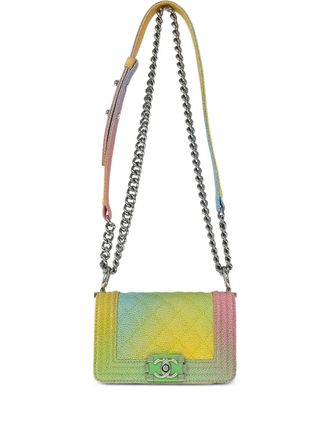 Chanel 2017 mini Boy caviar-leather shoulder bag - Yellow