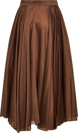 Blanca Vita Womens Chocolate Voile Midi Skirt Brown Cupro