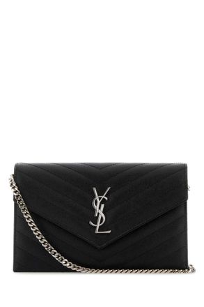 Saint Laurent Black Cassandre Crossbody Bag