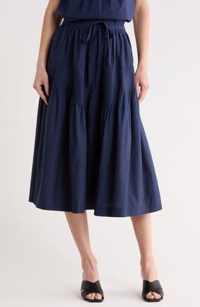 Ulla Johnson Blythe Cotton Poplin Midi Skirt in Midnight at Nordstrom Rack, Size 00