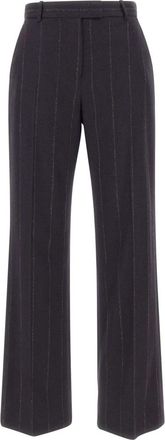 Eleventy Rechte broek - Dames - Wijde Broeken - Blauw - M - Wol - Broeken