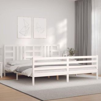 vidaXL Bed Frame without Mattress White 200x200 cm Solid Wood Vidaxl
