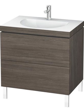 Duravit Lavabo Para Muebles Duravit L-cube C-bonded Con Base, Colgado En La Pared, 120x48 Cm, 1 Extra&iacute;ble, Sin Rebosadero, 3 Agujeros Para Grifos, Color: Pino