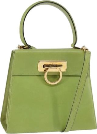 Ferragamo Pre-owned Handbag - Dames - Vintage Handtas - Groen - ONE Size - Leer - Vintage