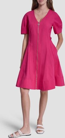 DKNY Poplin Fit & Flare Dress in Hot Pink at Nordstrom, Size 12