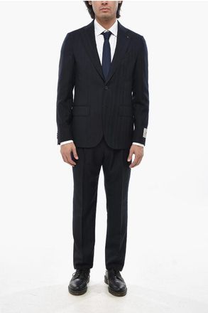 Corneliani CC COLLECTION Herringbone Motif Virgin Wool and Cashmere Sui size 48