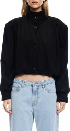 Lioness Luminous Faux Suede Jacket in Noir at Nordstrom, Size X-Large