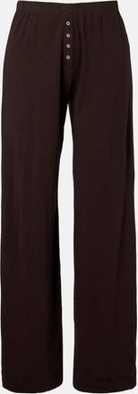 Leset Pointelle cotton wide-leg pants