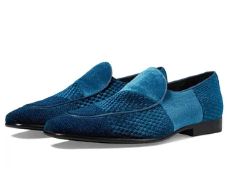 Stacy Adams Shapshaw Velour Slip-On Loafer Mens Lace Up Wing Tip Shoes Teal : 7.5 M, Satin