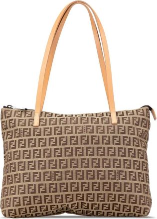 Fendi 2000-2010 Zucchino Canvas tote bag - women - Calf Leather/Canvas - One Size - Brown