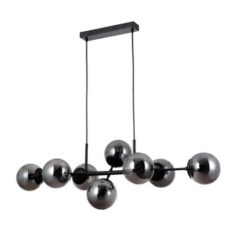 Netlighting Molite Modern 8 Light Globe Pendant Ceiling Light E14 in Black