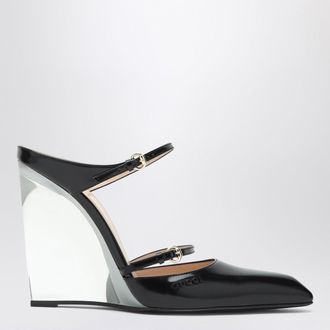 Gucci Sabot nero con zeppa trasparente