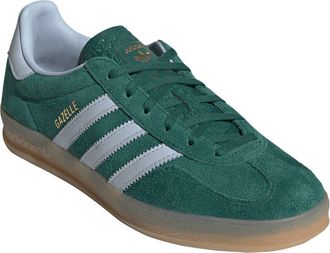 adidas Gazelle Indoor Sneaker in Green/Crystal Sky/Gum4 at Nordstrom, Size 10.5