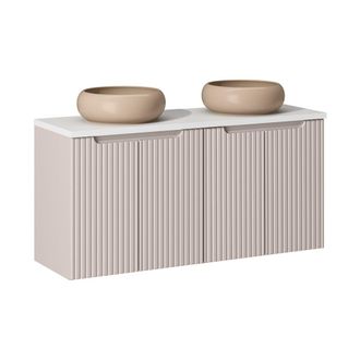 Petits Meubles Mueble doble lavabo 120cm 4 puertas paneles de melamina y mdf