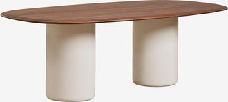 Sklum Mesa De Comedor Ovalada En Mdf Y Cemento Lysander Sklum 220 X 110 Cm