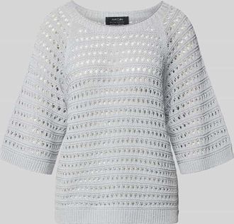 Marc Cain Strickpullover mit 1/2-Arm in Silber, Gr&ouml;&szlig;e 34