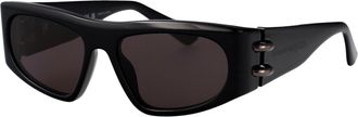 Alexander McQueen Unisex Sunglasses Am0471s Black-Grey Black-Black-Grey Injected Black/black/grey