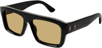 Gucci Stijlvolle zonnebril - unisex - Zonnebrillen - Zwart - 55 MM - Accessoires