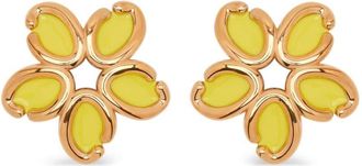 Oscar De La Renta Enamel O Flower earrings - women - Enamel/Brass - One Size - Yellow