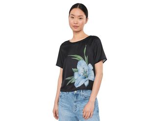 Karen Neuburger Elbow Sleeve Henley Sleepshirt Womens Pajama Floral Chrysanthemum : XL (Womens 18-20), Cotton/Polyester