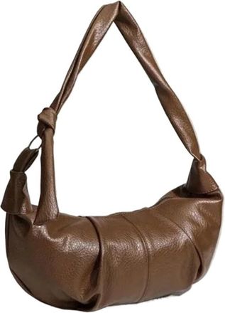 Generic Compatible For Folded Large Capacity Shoulder Bag Casual Handbag Single Strap(Brown)