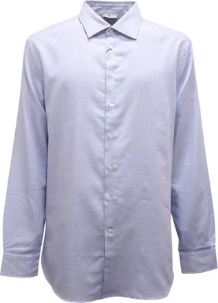 Etro Katoenen overhemd Made in Italy - Heren - Casual Overhemden - Blauw - 4XL - Katoen - Overhemden
