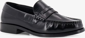 Alohas Womens Loafers Rivet Leather Black