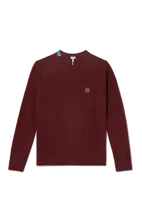Loewe Anagram Embroidered Wool-Blend Sweater
