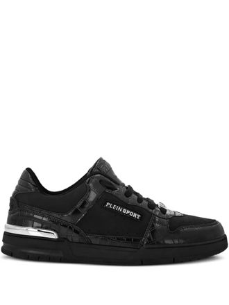 Plein Sport crocodile-effect panel sneakers - Black