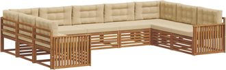 vidaXL Conjunto De Sof&aacute;s De Exterior 9 Uds. Natural Y Beige Vidaxl