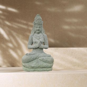Wanda Collection Estatua Diosa Balinesa Dewi Flor De Piedra Volc&aacute;nica