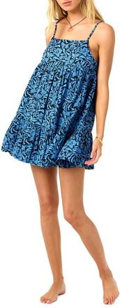 O'Neill OG Rilee Printed Cover-Up Babydoll Dress in Blue/Black at Nordstrom, Size X-Small