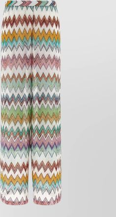 Missoni wide leg lightweight zigzag pattern trousers