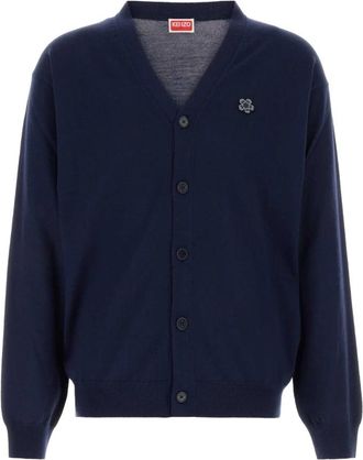Kenzo Boke Flower Cardigan - Heren - Vesten - Blauw - L - Wol - Truien & Vesten