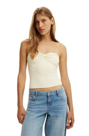 Cotton On Womens Hold Me Twist Bandeau in Vanilla Glow at Nordstrom, Size X-Small