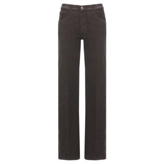 Dondup Corduroy broek met knoopsluiting - Dames - Broeken - Bruin - Maat: W30 Corduroy